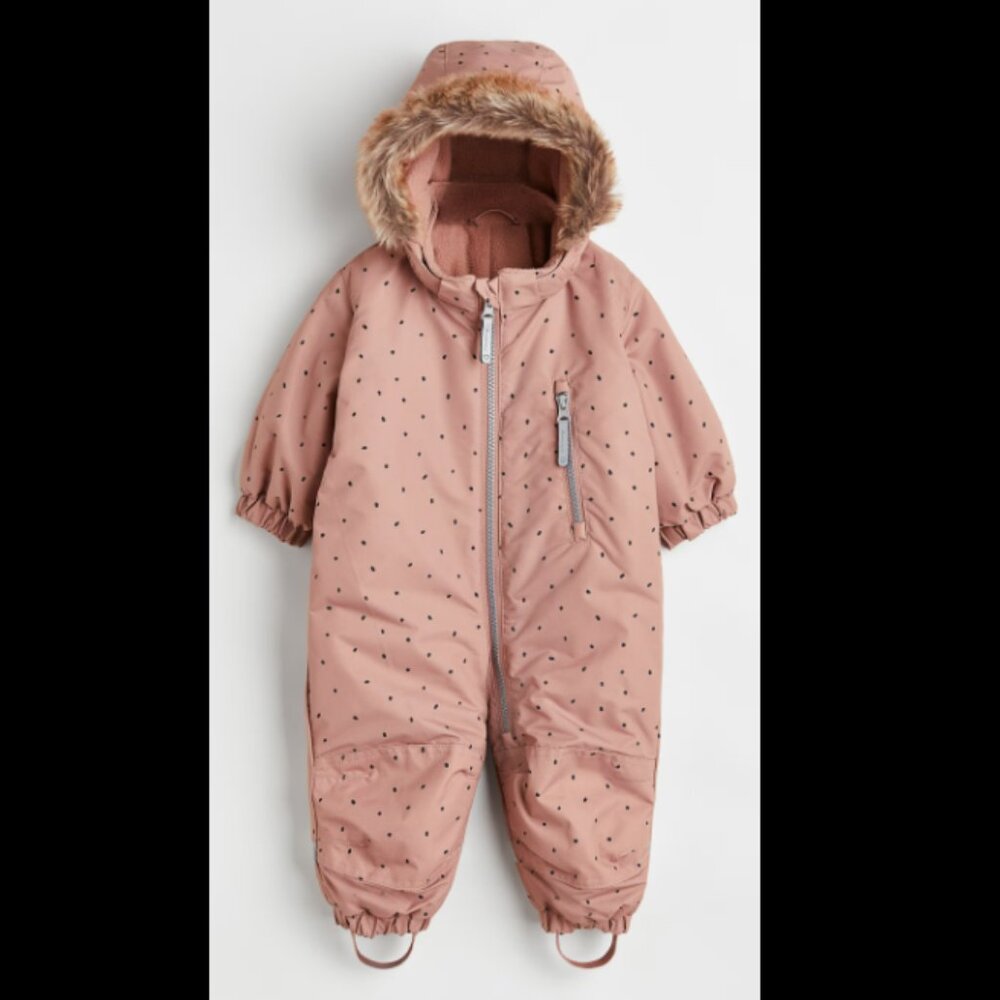 H&M Wheat Pink Polka Dot Winter Snowsuit 1–2T Toddler Snow Suit